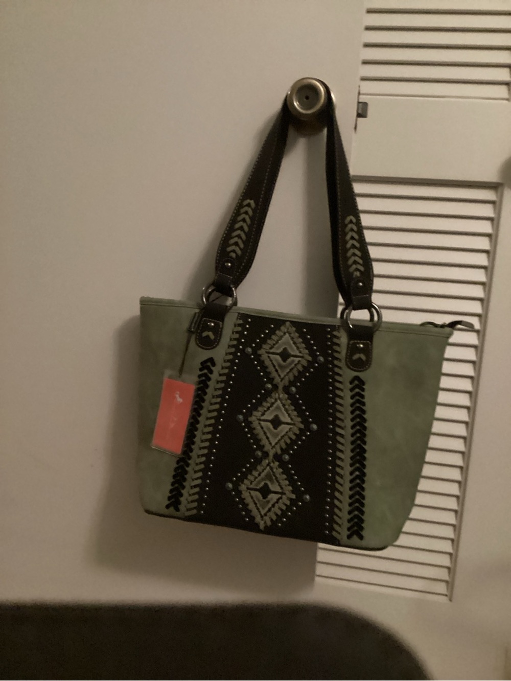 Montana West Gray and Black Embellished Tote